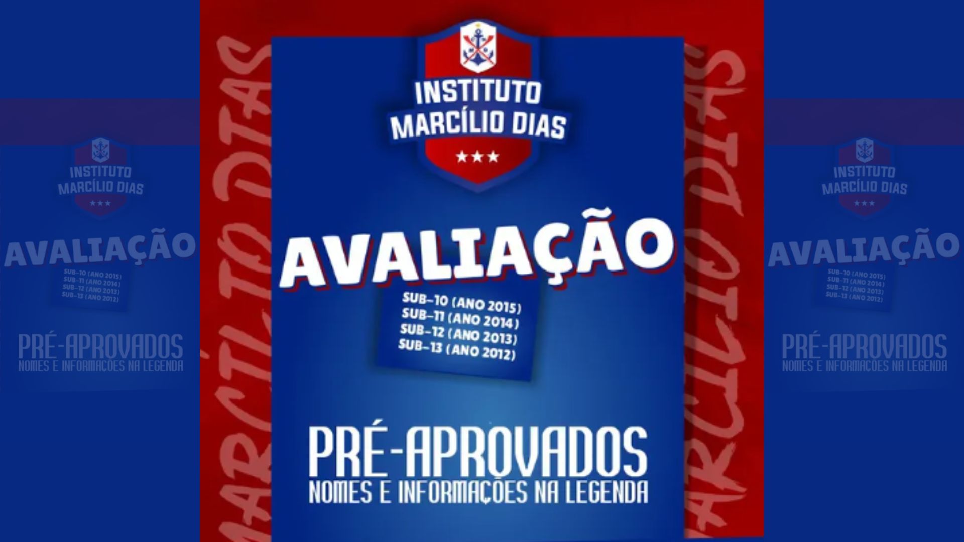 Resultado das avaliações do Sub-10 a Sub-14 🔵🔴⚓